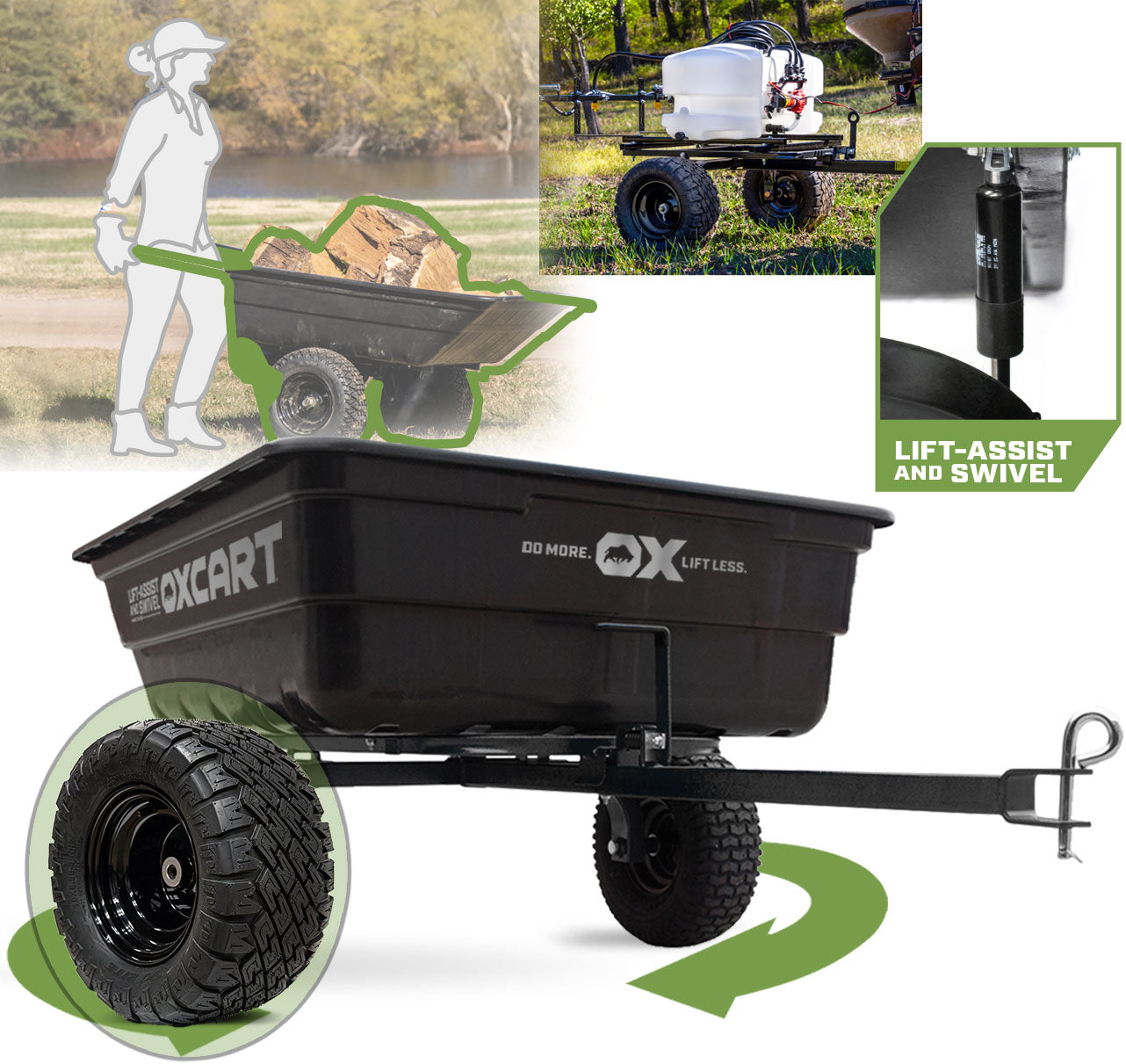 OxCart 15-cu ft Polyurethane Dump Cart GTMXH3L216SA