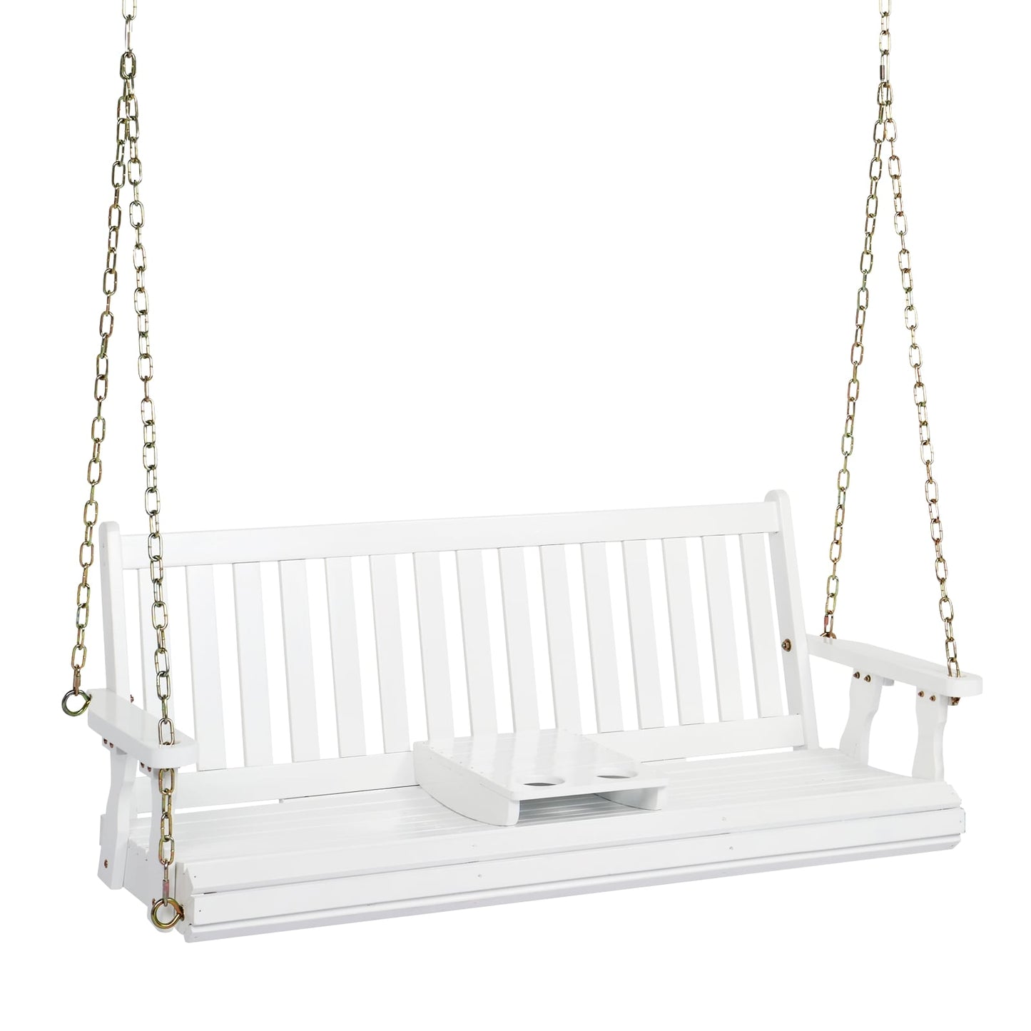 Winado Swing 2 -person White Wood Outdoor Swing