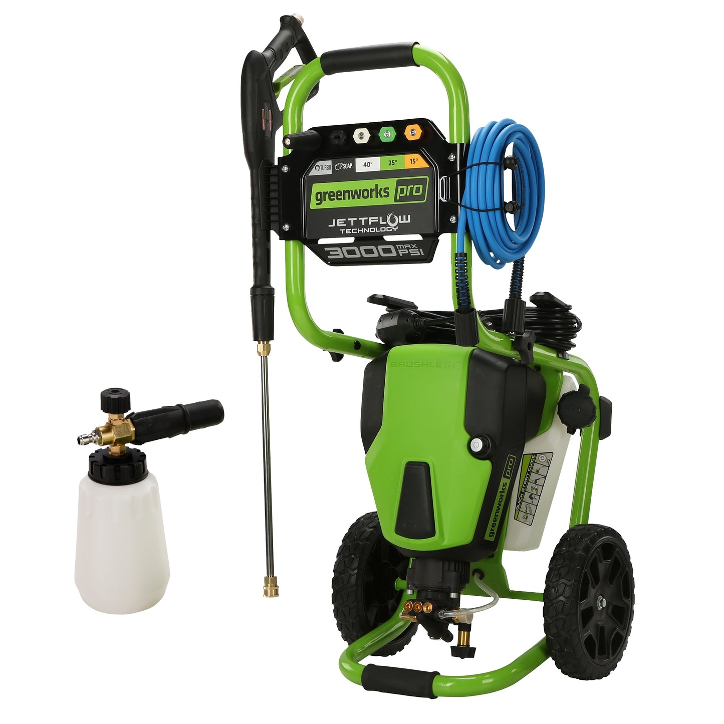 Greenworks 3000-PSI 2-GPM Cold Water Electric Pressure washer with 5 Spray Tips