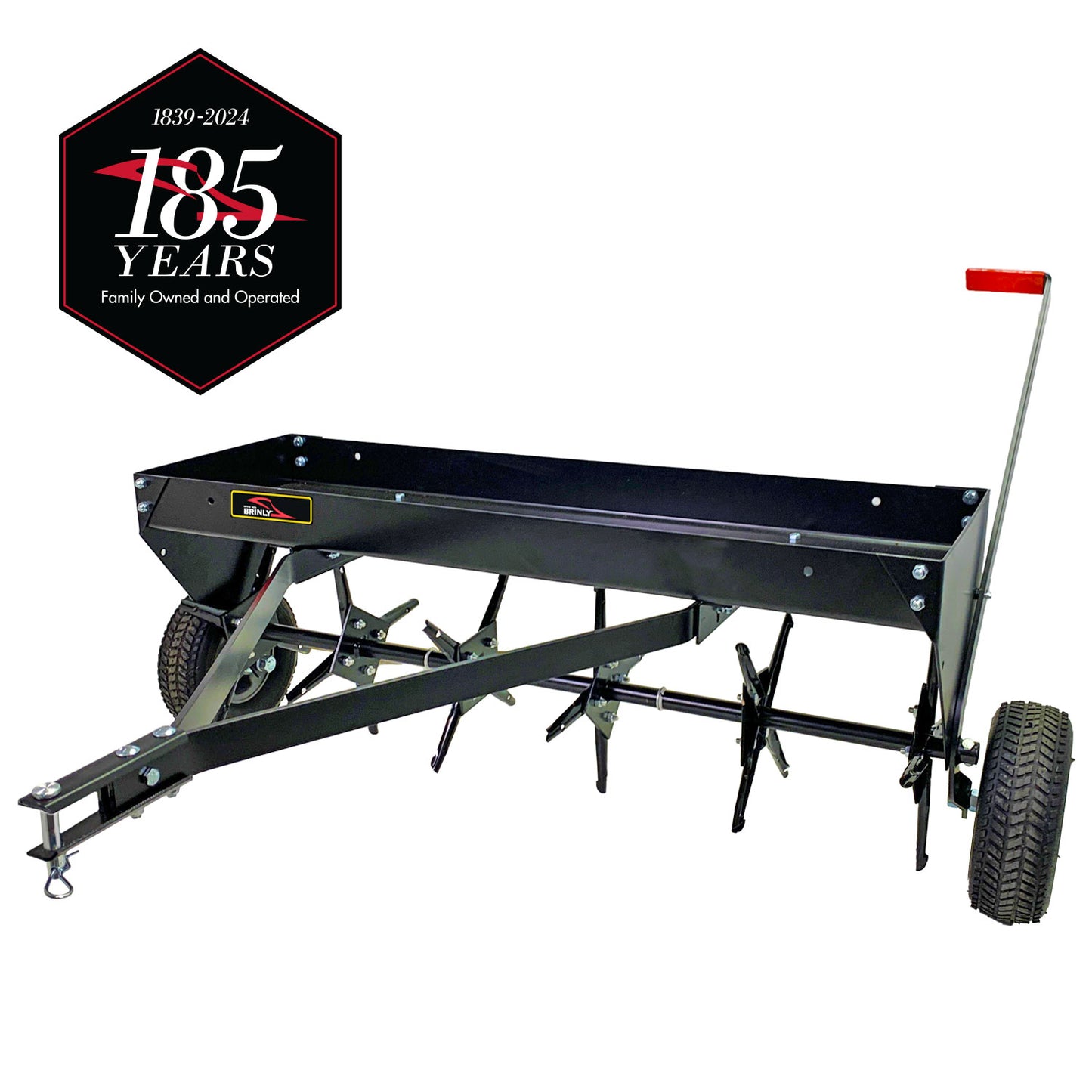 Brinly 40” Tow-Behind Plug Aerator with Universal Hitch and Transport Mode PA-403BH-A