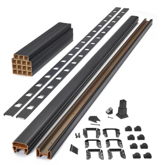 Trex Transcend 8-ft x 36-in Charcoal Black Composite Deck Stair Rail Kit