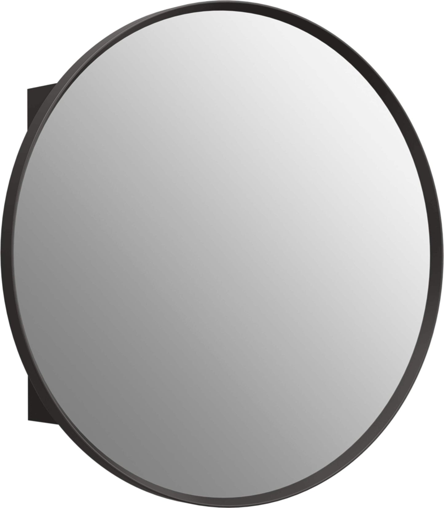 KOHLER Verdera 23.625-in x 23.625-in Surface/Recessed Mount Matte Black Mirrored Round Medicine Cabinet