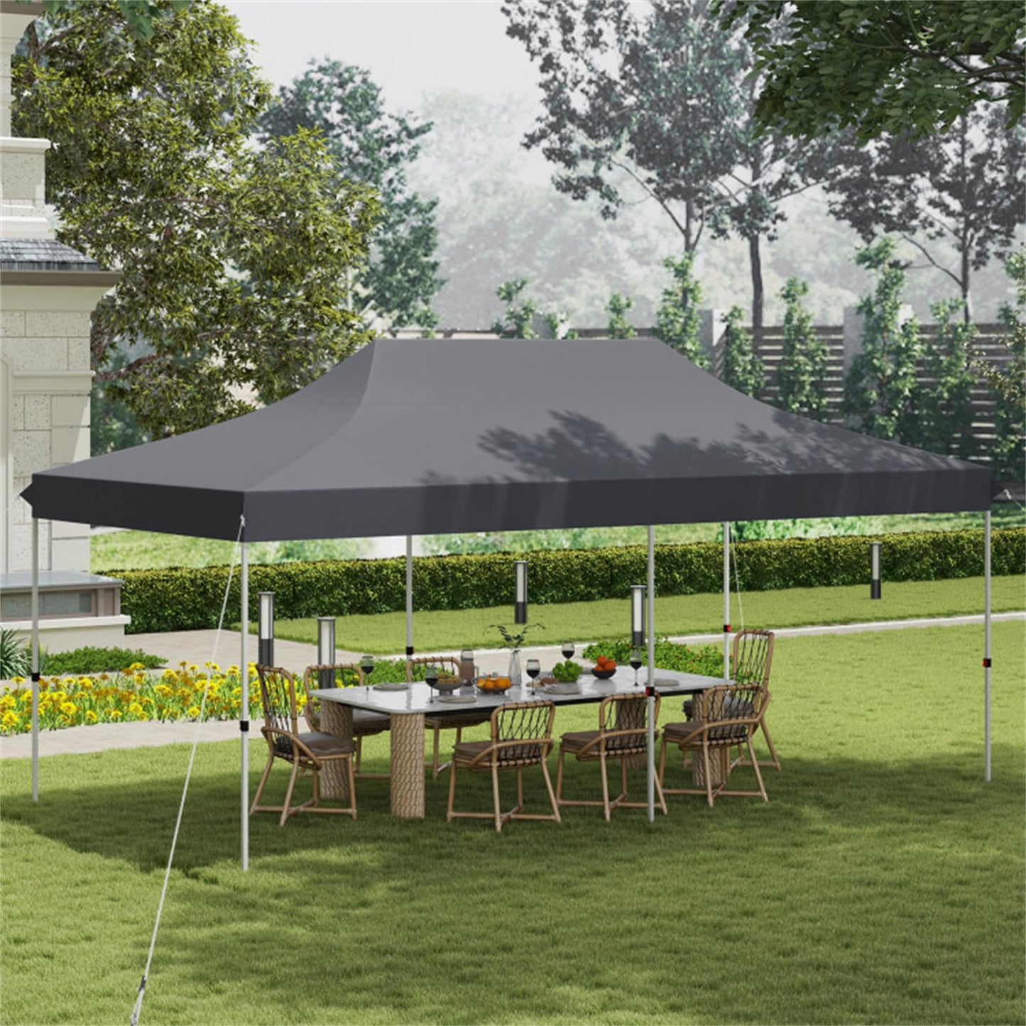 BABOOM 20-ft x 10-ft Rectangle Gray Pop-up canopy