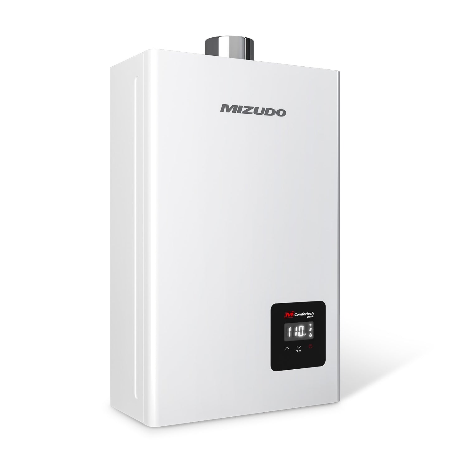 Mizudo Comfortech Classic Propane Gas Tankless Water Heater 80,000 BTU, Up to 3.6 GPM Instant Hot Water Heater LPG, Indoor Installation, CSA Certified, White