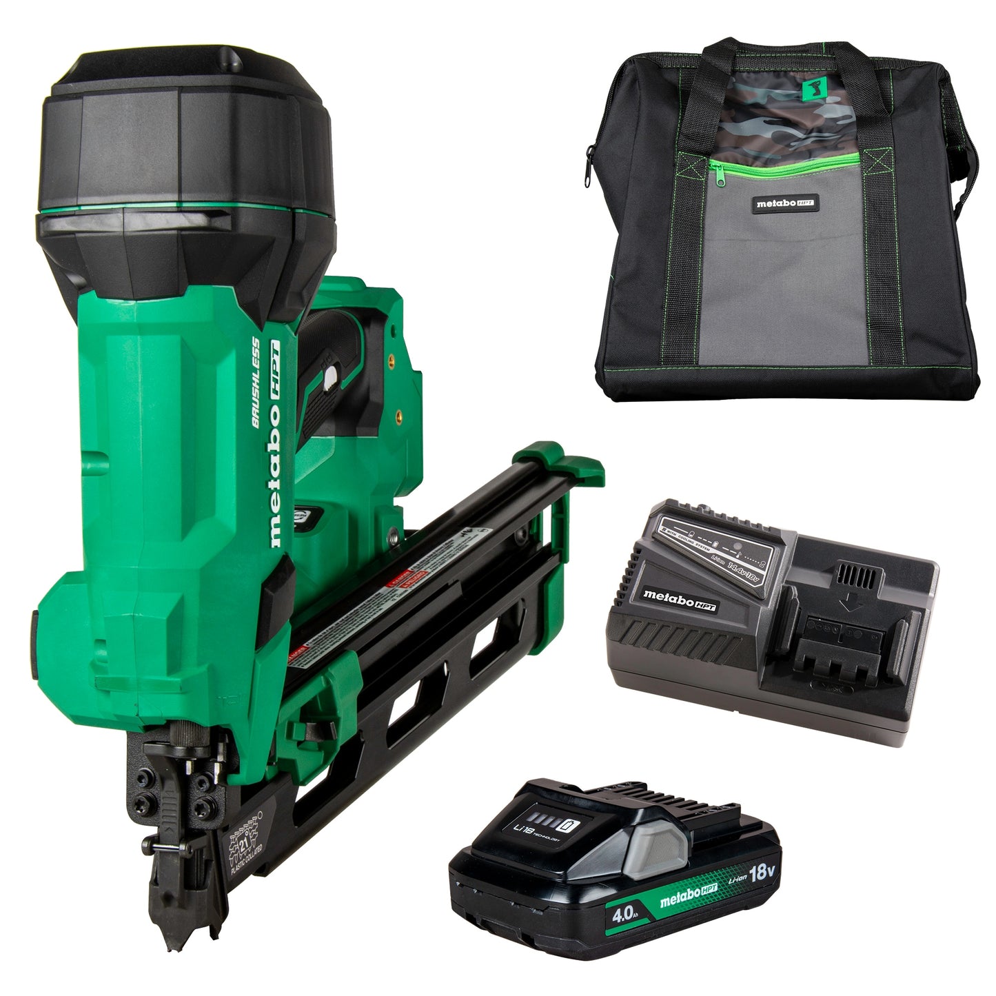 Metabo HPT Multi-Volt 3-1/2-in 21 -Degree Cordless Roundhead Framing Nailer (Battery Included and Charger Included)