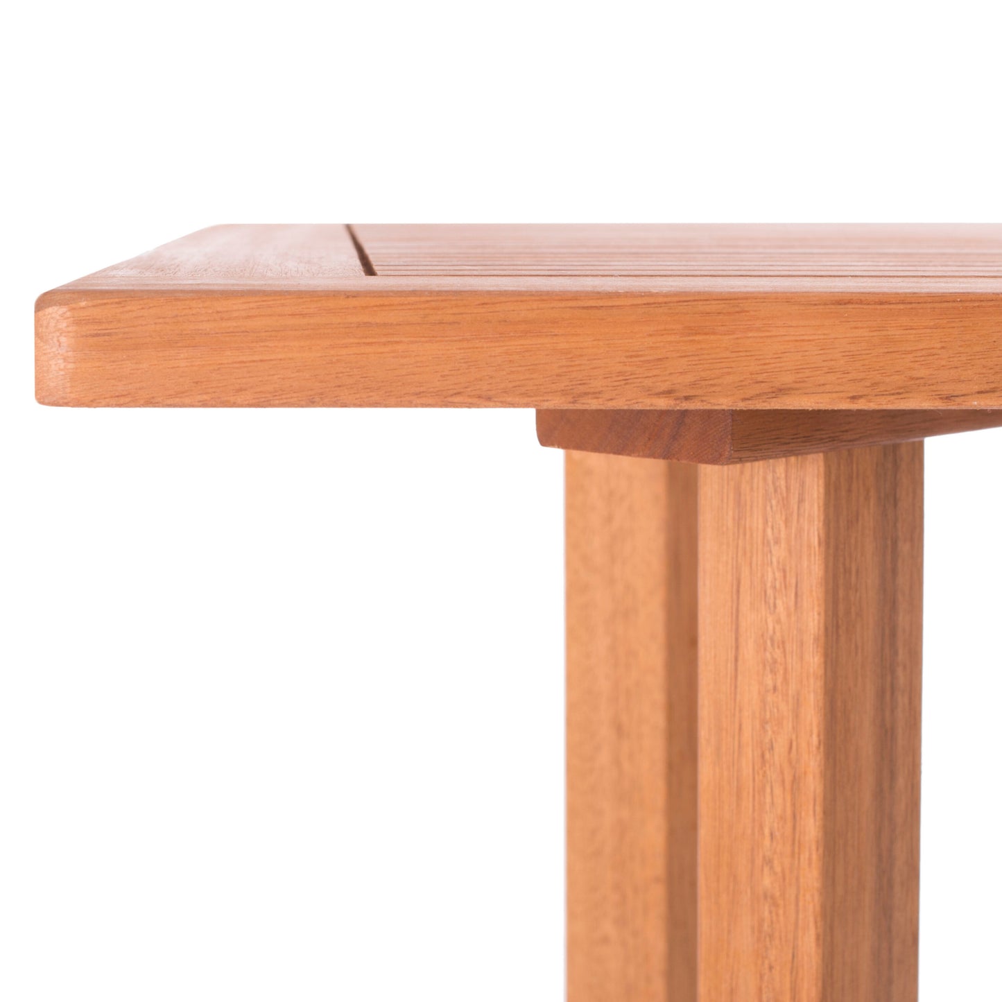 Safavieh Chante 3 -Piece Natural Patio Dining Set Wood Round Table with 2 Off-white Cushions Stationary Chairs