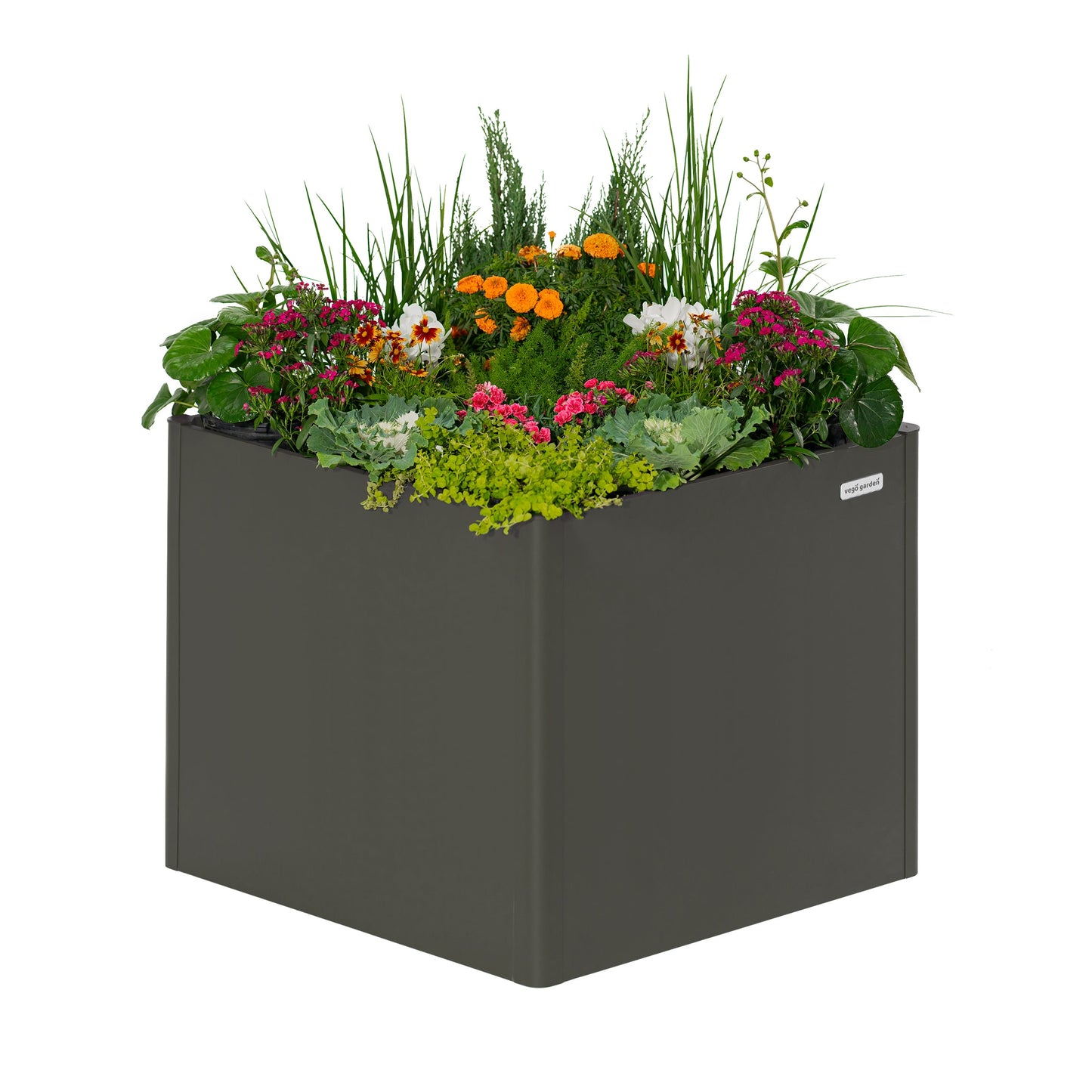 Vego Garden 33-cu ft 42-in W x 42-in L x 32-in H Urban Charcoal Galvanized Metal Raised Garden Bed