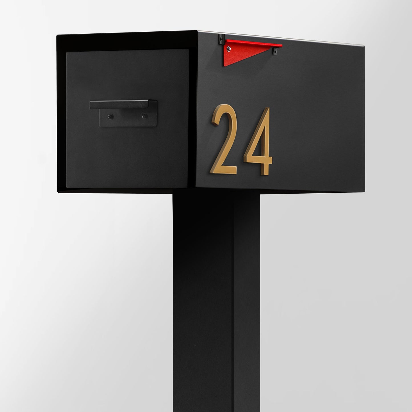 Post & Porch Post-Mounted Mailboxes 4 x 4 Black Steel