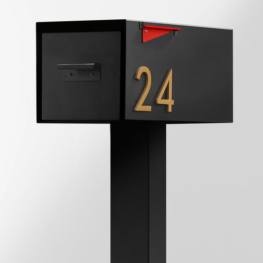 Post & Porch Post-Mounted Mailboxes 4 x 4 Black Steel