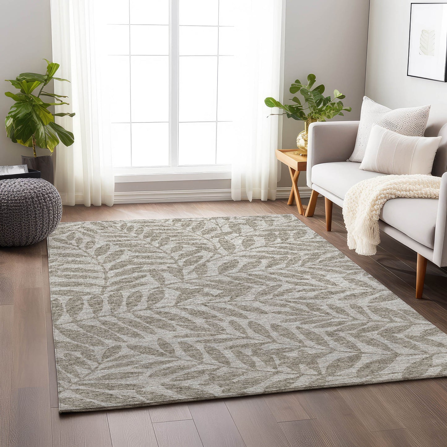 Addison Rugs Mayfield AMF111TA 8 x 10 (ft) Loomed Taupe Rectangular Indoor Abstract Machine washable Pet Friendly Area rug