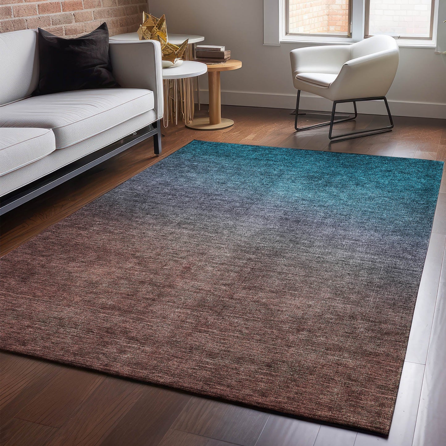 Addison Rugs Mayfield AMF587TE 8 x 10 (ft) Loomed Teal Rectangular Indoor Geometric Machine washable Pet Friendly Area rug