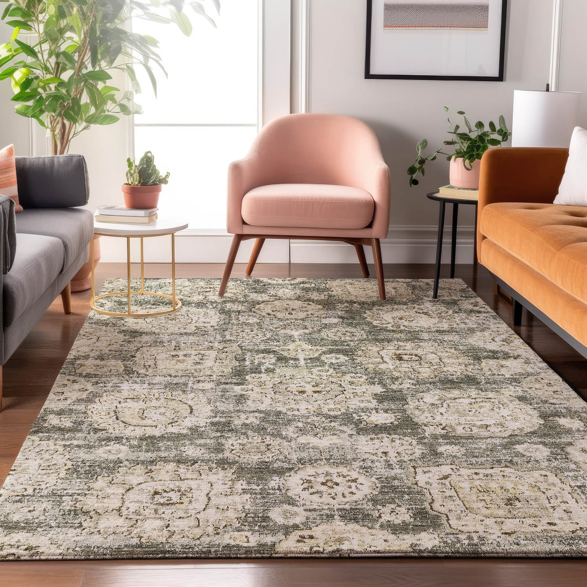 Addison Rugs Mayfield AMF634TP 8 x 10 (ft) Loomed Taupe Rectangular Indoor Geometric Machine washable Pet Friendly Area rug