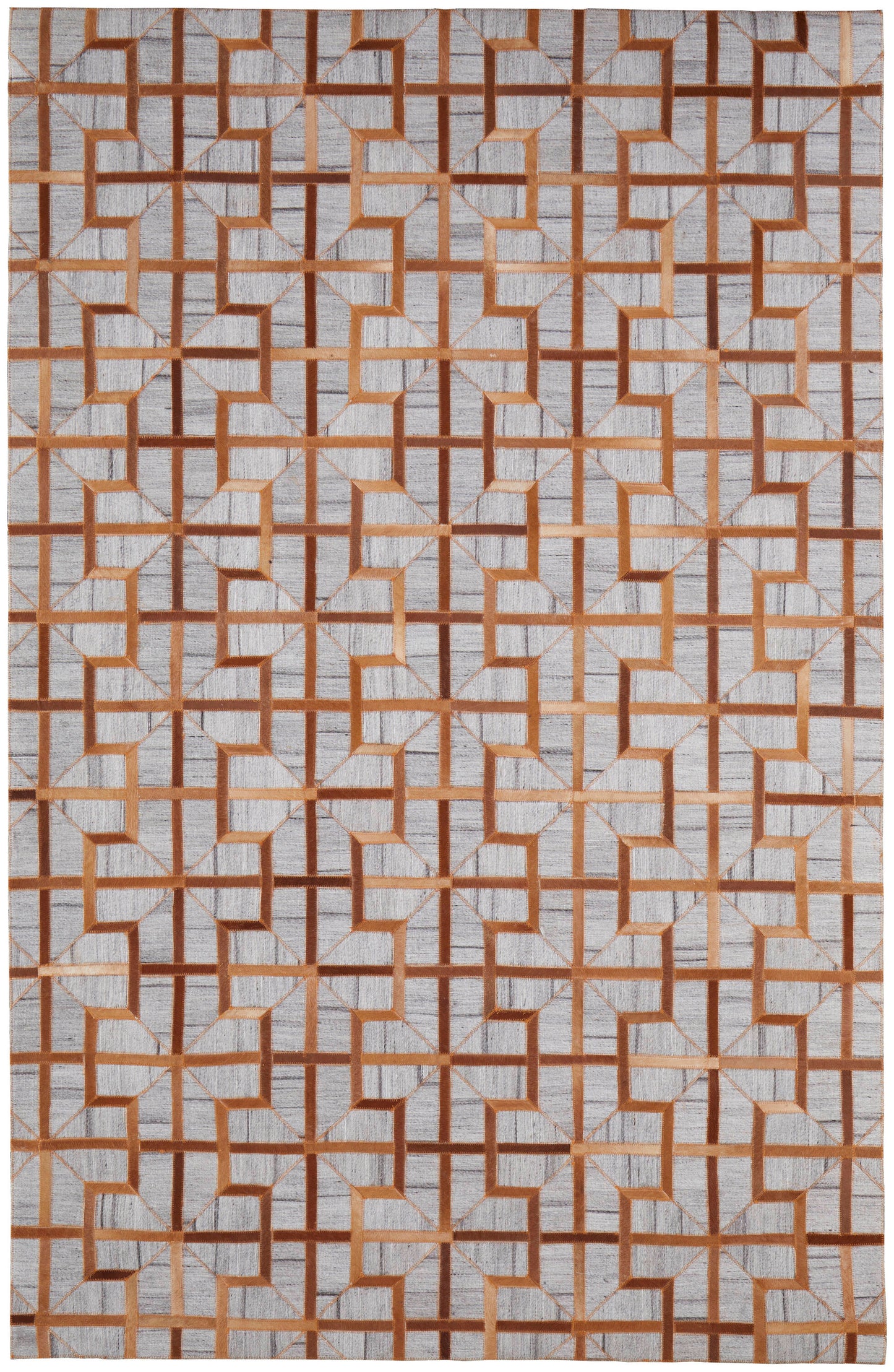 Room Envy Canady 5 x 8 (ft) Loomed Sudan Brown/Quite Gray Rectangular Indoor Geometric Mid-Century Modern Area rug