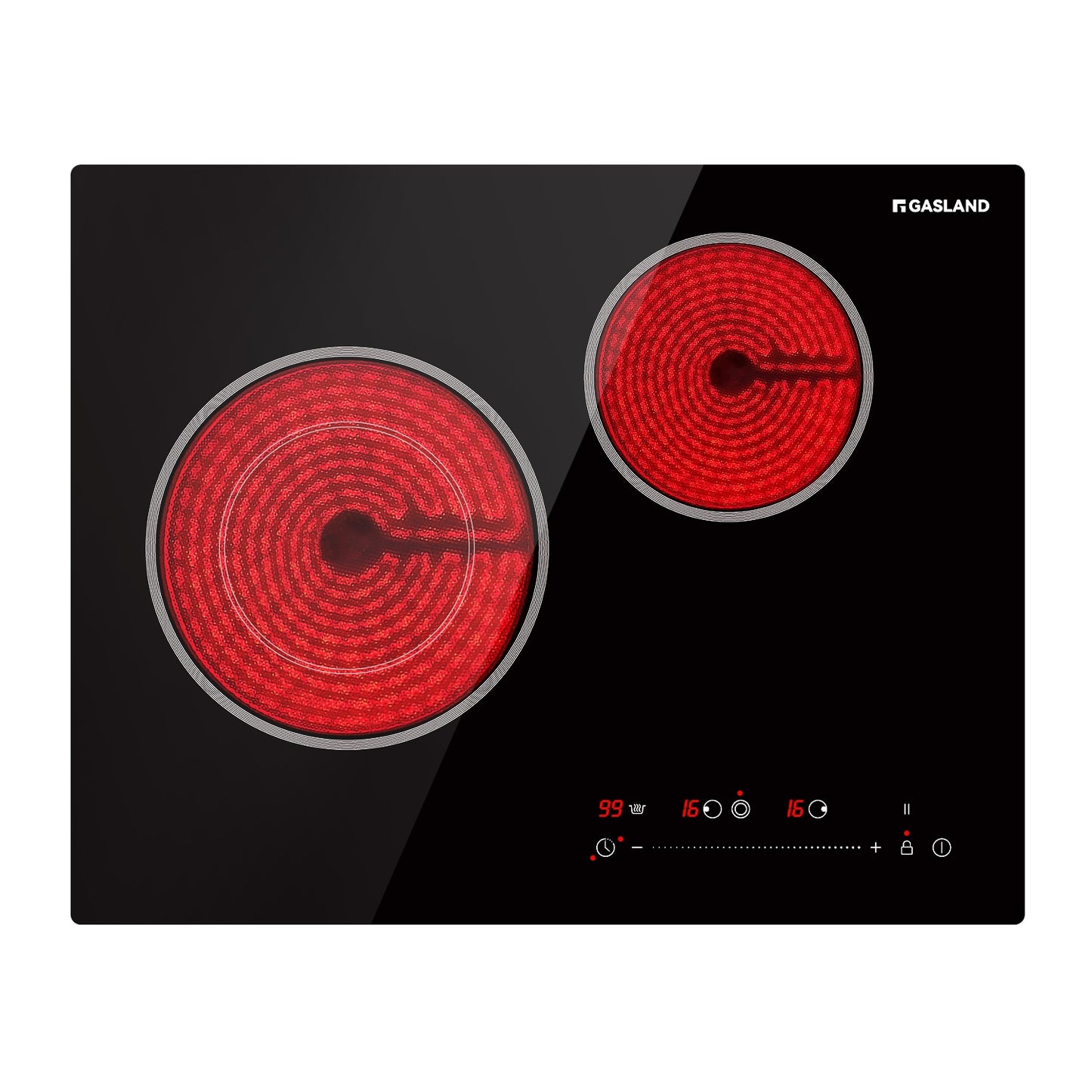 GASLAND 21-in 2 burners Smooth Surface (Radiant) Black Electric Cooktop