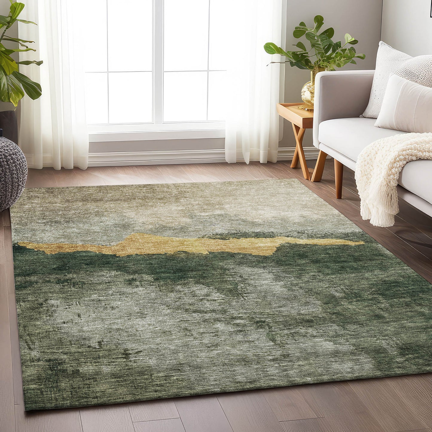 Addison Rugs Chantille ACN1069FE 9 x 12 (ft) Fern Rectangular Indoor/Outdoor Geometric Machine washable Pet Friendly Area rug