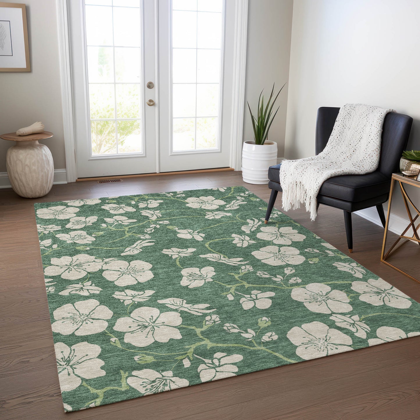 Addison Rugs Chantille ACN1034SA 10 x 14 (ft) Sage Rectangular Indoor/Outdoor Geometric Machine washable Pet Friendly Area rug