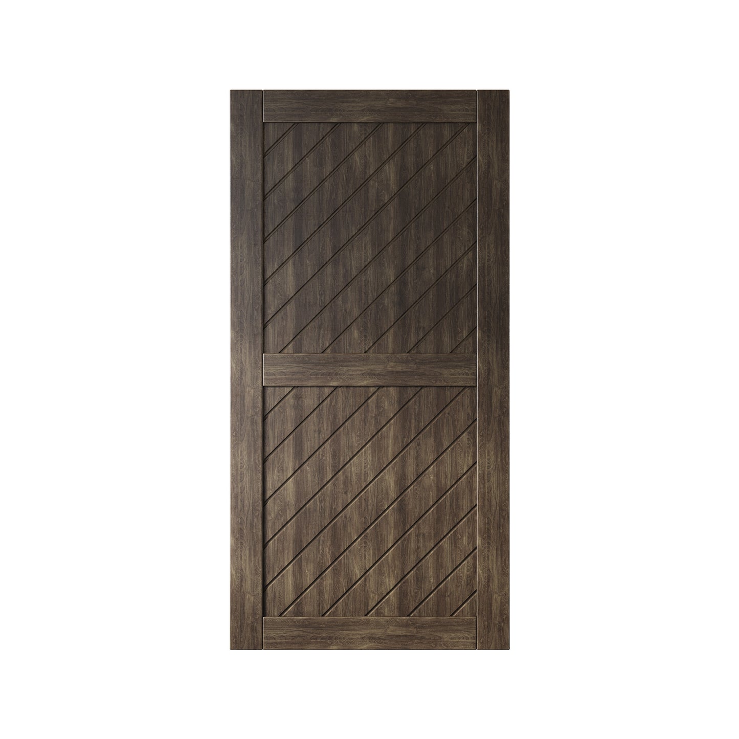HOMACER 40-in x 80-in Ebony Prefinished Non-standard Pine Wood Solid core Single Barn Door (Hardware Not Included)
