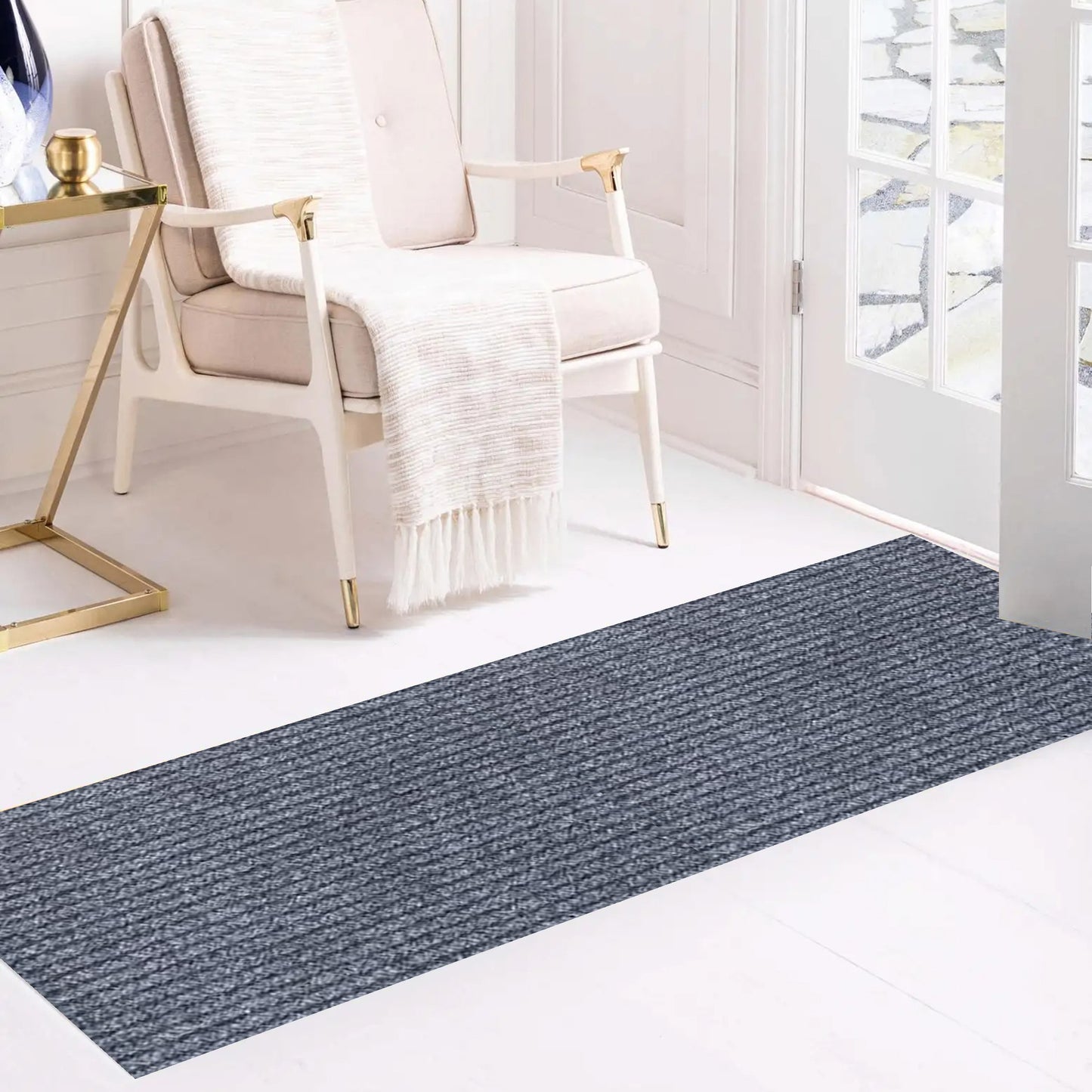 Playa Rug 3 x 49 (ft) Knotted Solid-Gray Rectangular Indoor/Outdoor Solid Pet Friendly Runner rug