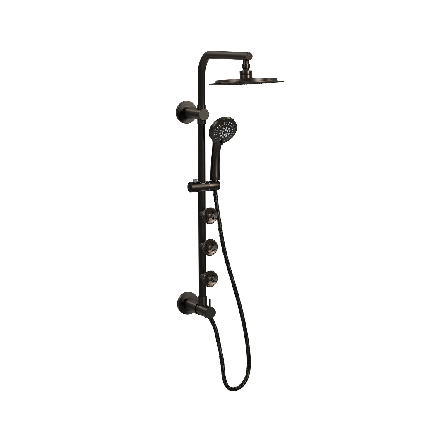 PULSE Oil Rubbed Bronze 8-in Shower Faucet Bar System with 3-way Diverter