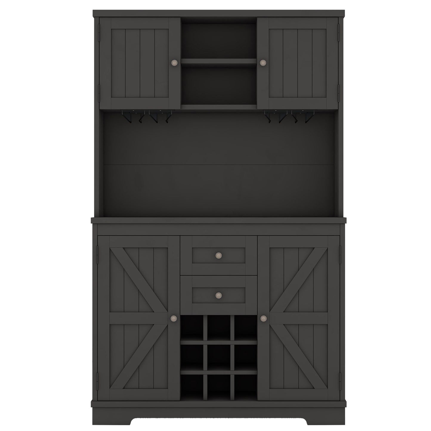 Bella Depot Felicity Contemporary/Modern Black Kitchen hutch with Wine Storage