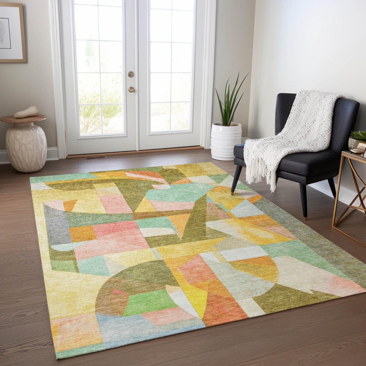 Addison Rugs Chantille ACN1757WH 9 x 12 (ft) Loomed Wheat Rectangular Indoor/Outdoor Machine washable Pet Friendly Area rug