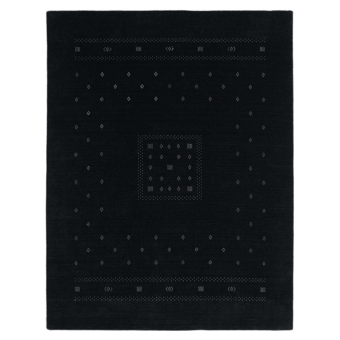 Solo Rugs Gabbeh 5 x 8 (ft) Loomed Wool Black Rectangular Indoor Tribal Area rug