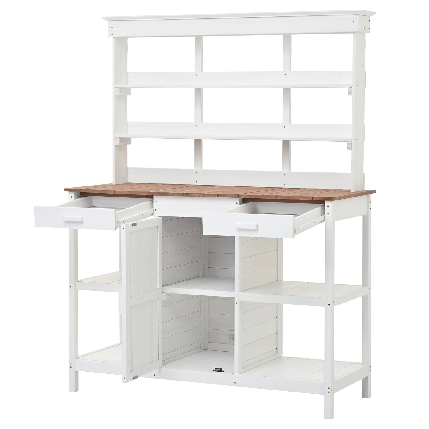 SINOFURN 50.2-in x 66-in x 19.7-in White Potting Bench
