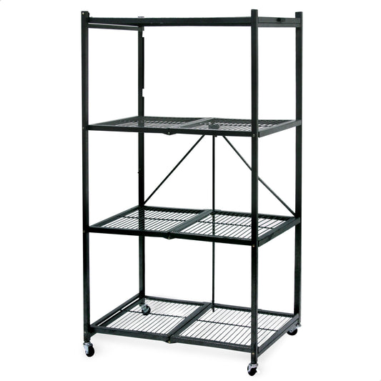 Origami 4 -Tier Gray Wire Utility shelving unit ( 35.8-in W x 20.9-in D x 60-in H ) 2 -Pack