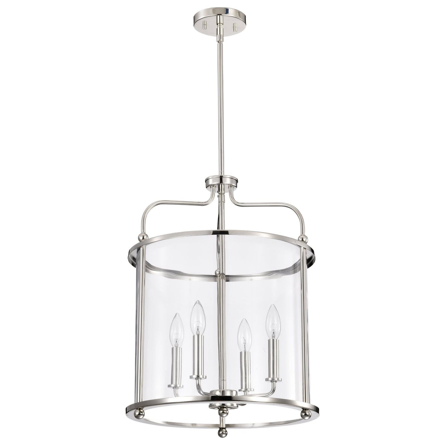 Nuvo Lighting Yorktown 4 - Light Polished Nickel Traditional Steel Pendant Light
