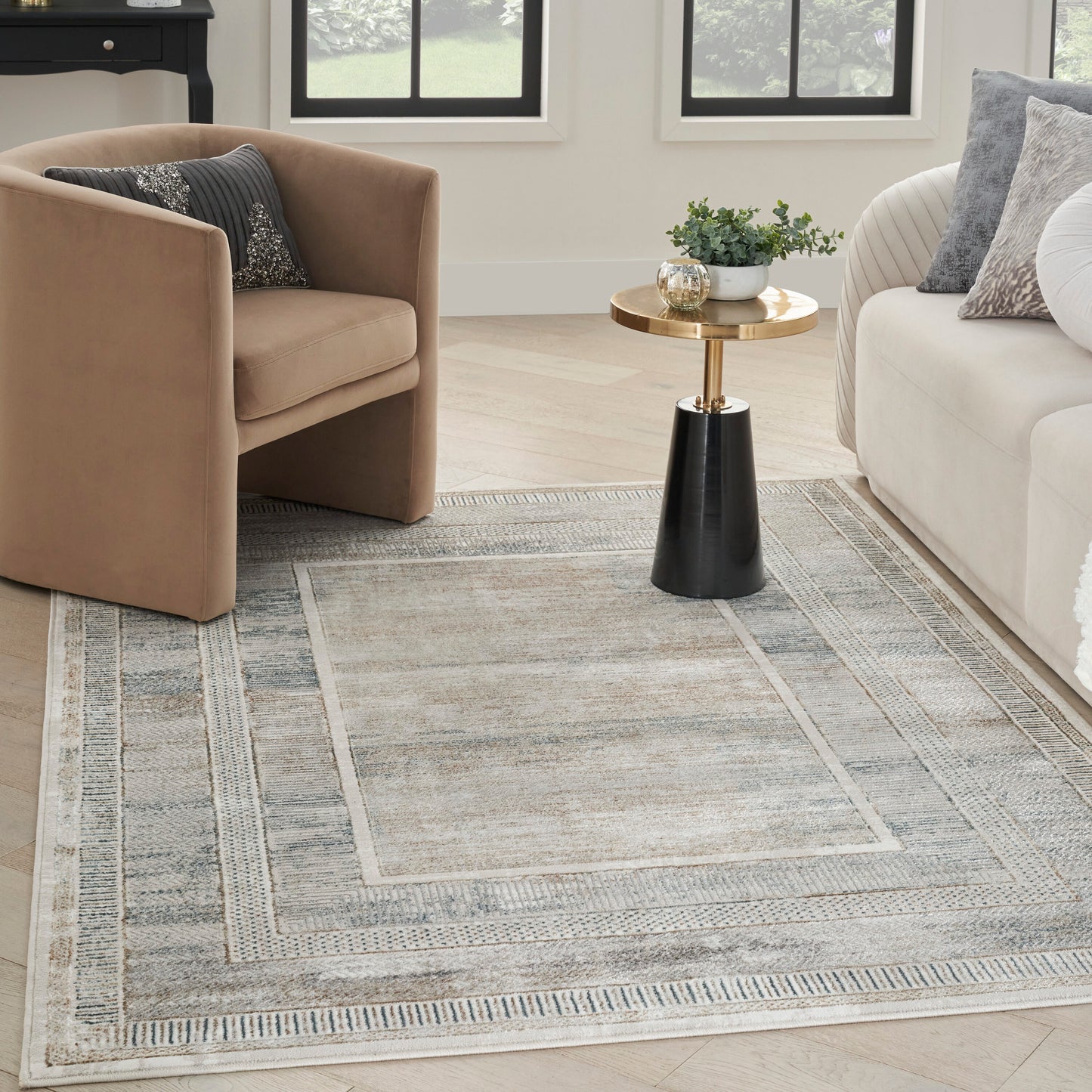 Nourison 8 x 10 (ft) Loomed Ivory Multicolor Rectangular Indoor Geometric Area rug