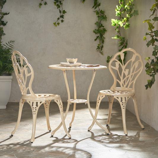 Runesay 3 -Piece Patio Conversation Set with White