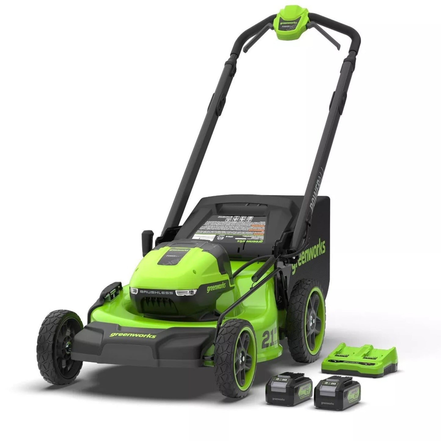 Greenworks 24-volt, 21-in Push Battery Walk Mower with (2) 4 Ah Batteries & Charger Included