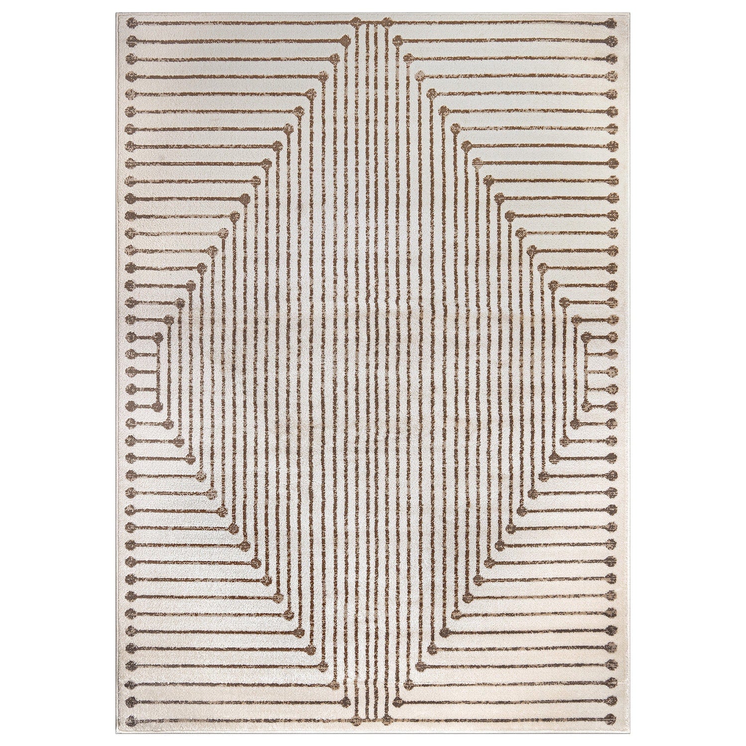 World Rug Gallery Naples 7 x 10 (ft) Flatweave Beige Rectangular Indoor Geometric Vintage Pet Friendly Area rug