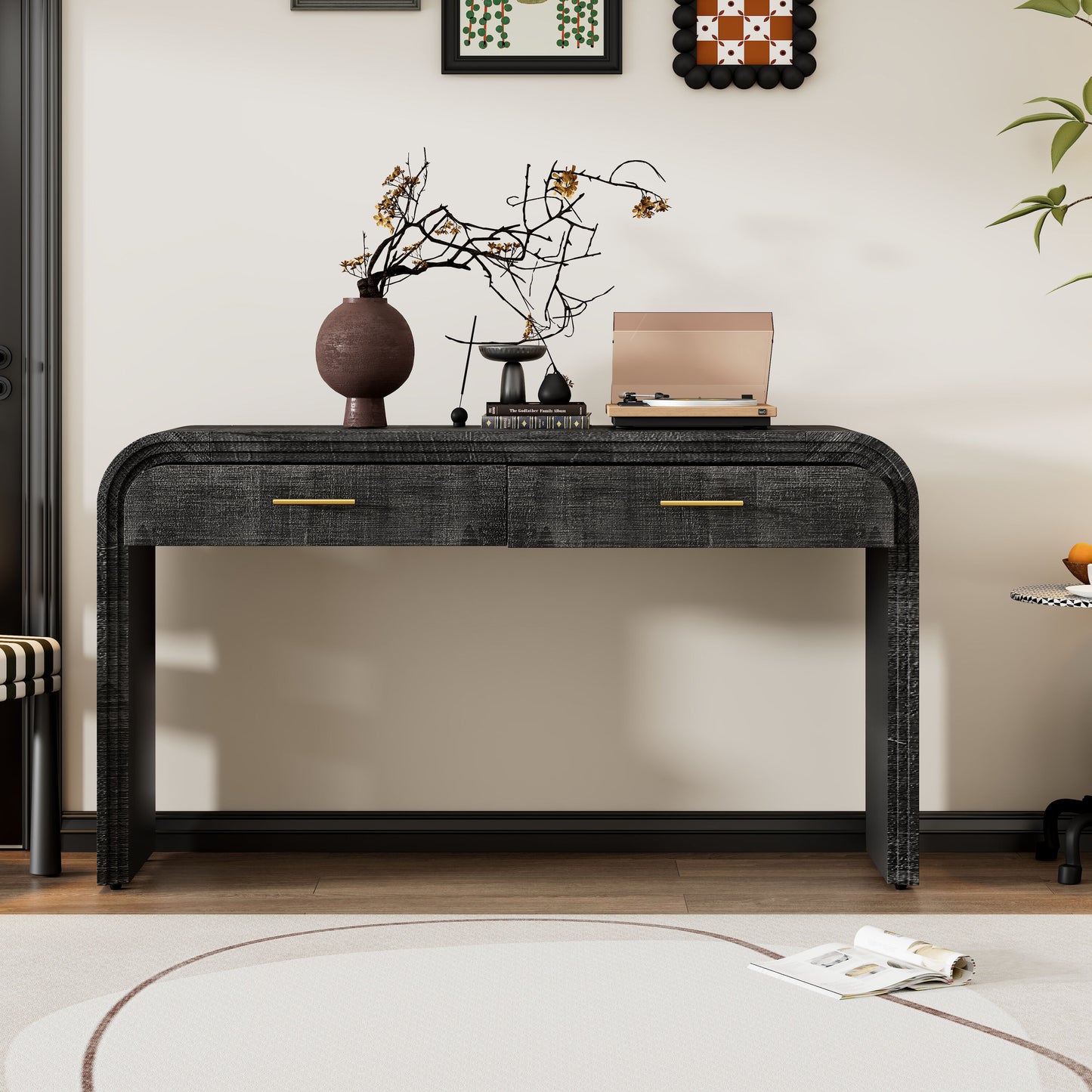 Dexmalle Unique Retro Silhouette Console Table with Open Style