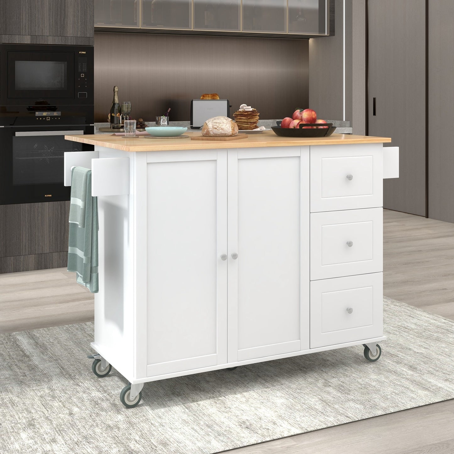 Dexmalle Rolling Mobile Kitchen Island