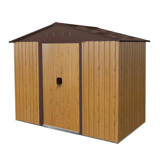 GZMR 8-ft x 4-ft Outdoor Metal Storage Shed Galvanized steel Metal Storage Shed