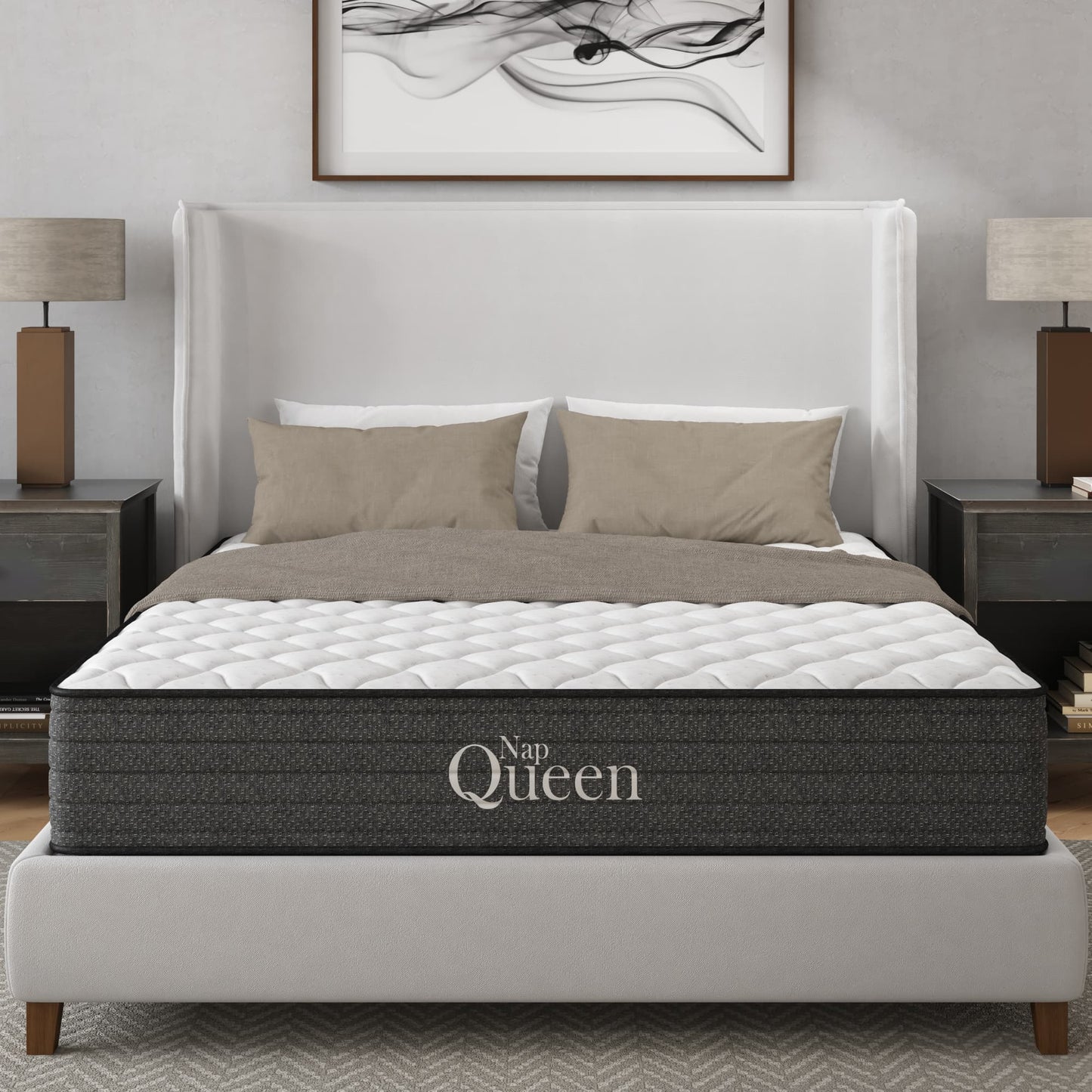 Lycvki 10-in Medium Queen Hybrid Memory Foam/Coil Blend Mattress in a Box