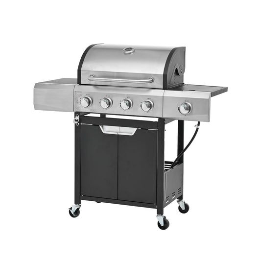 Mondawe Black 4 -Burner Liquid Propane Gas Grill 1 -Side Burner