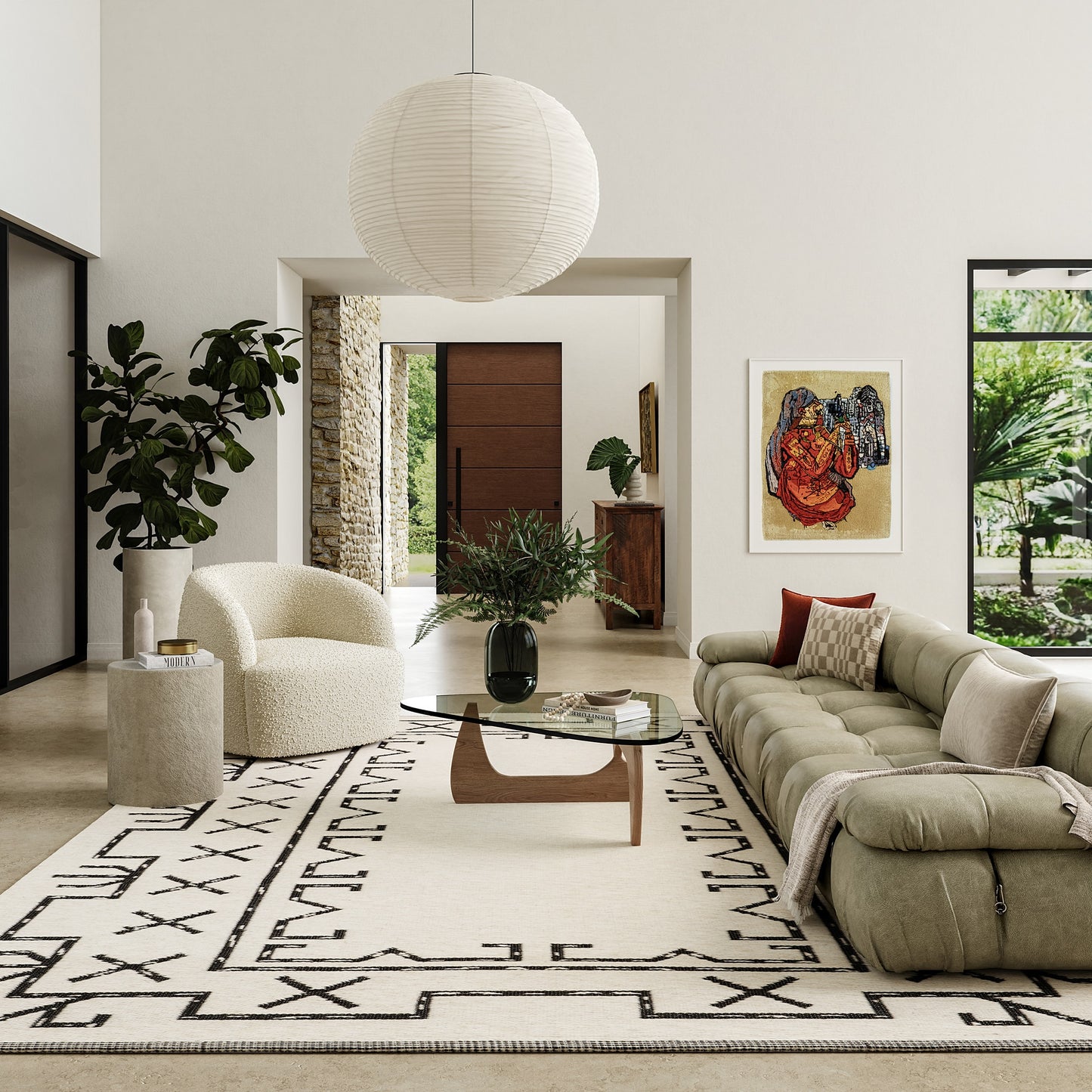 nuLOOM June Geometric Reversible Wool 10ft. x 14ft. Ivory Area Rug