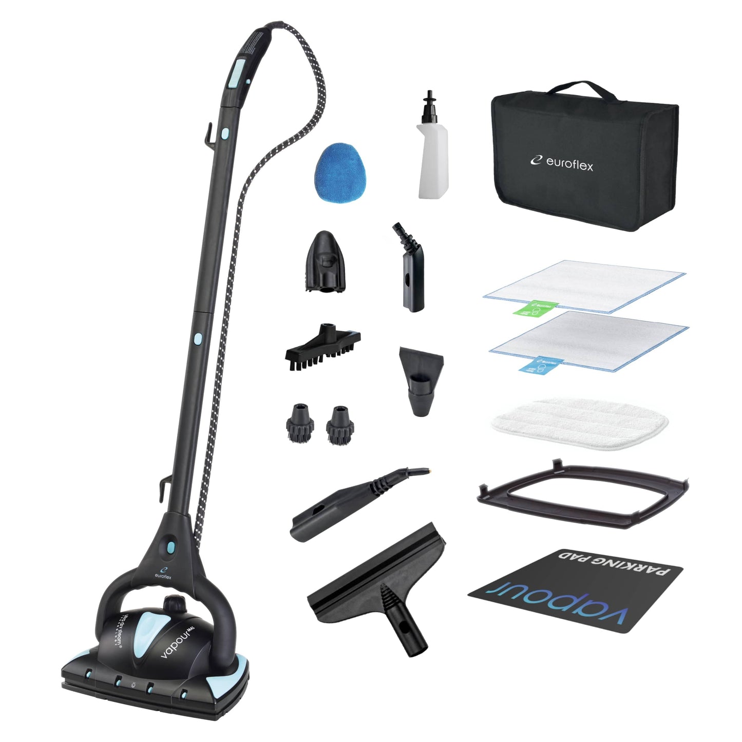 Euroflex Vapour Pro 20 Piece All-in-One Steam Mop with Built In Portable Steam Cleaner