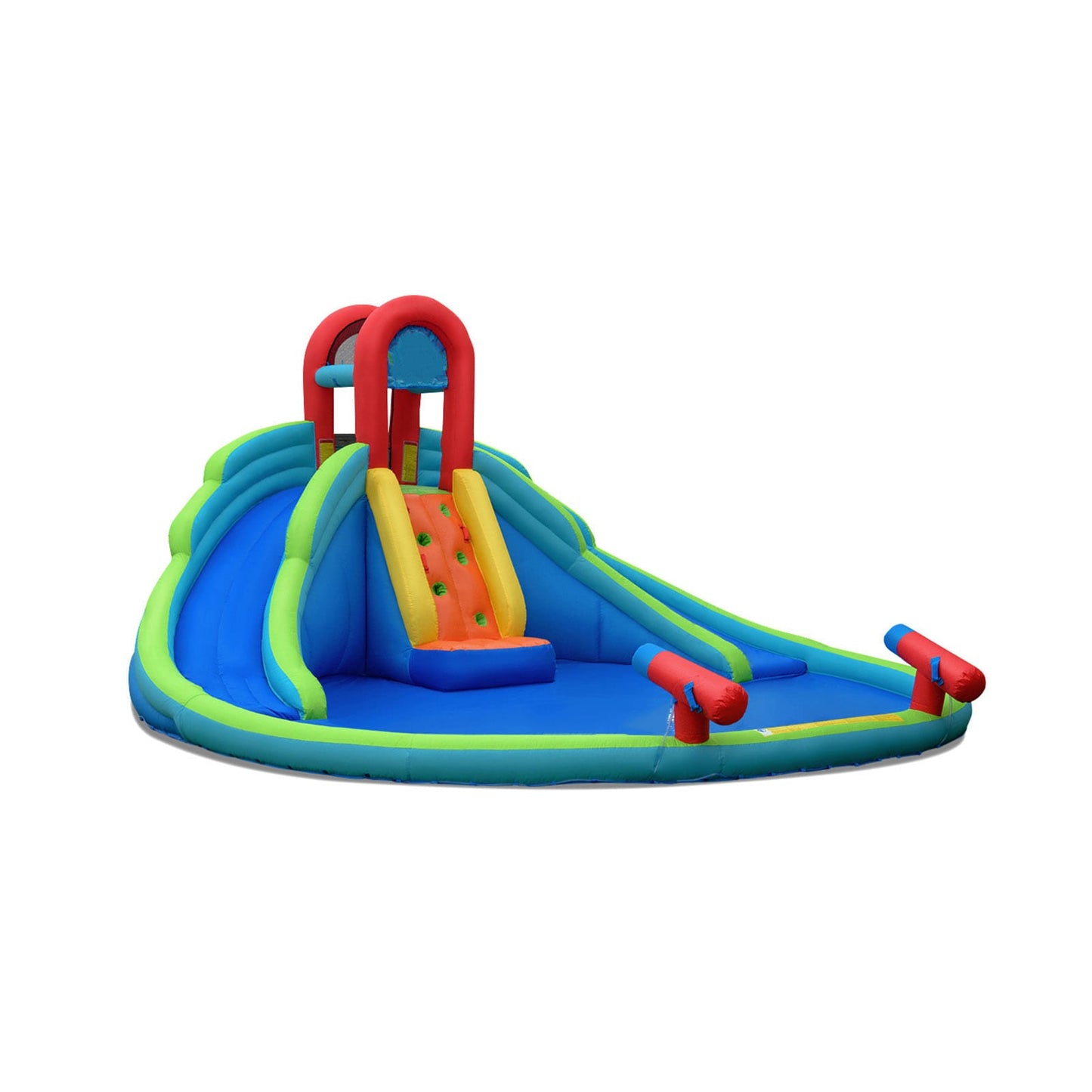 Slickblue Kids Inflatable Water Slide Bounce House 18-Ft Oxford Fabric Slide and Splash Pool Multicolor Indoor and Outdoor
