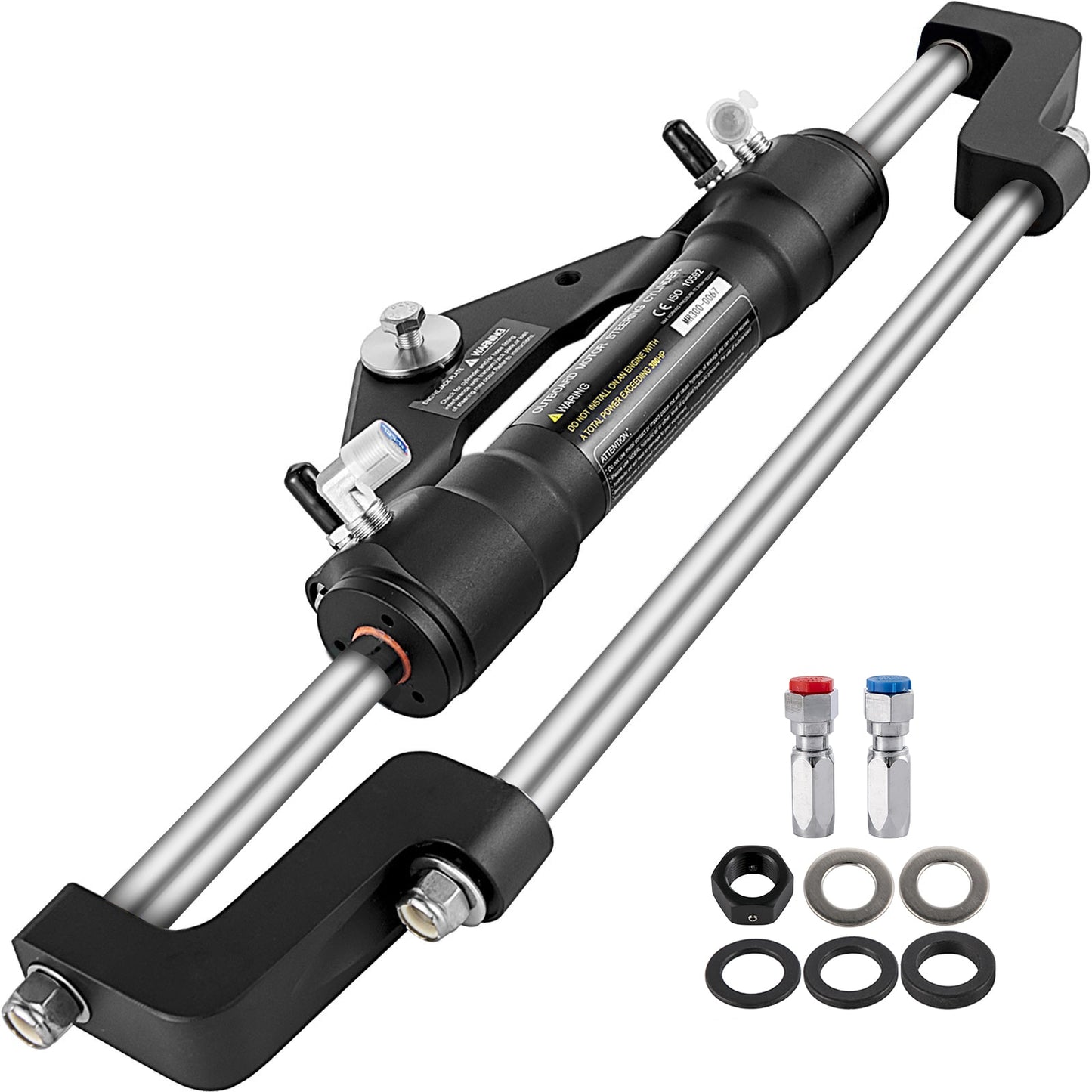 VEVOR Hydraulic Steering Cylinder 300HP Hydraulic Steering Front Mount Hydraulic Outboard Marine Steering Kit Without Hydraulic Hose and Helm for Outboards Boat Steering System