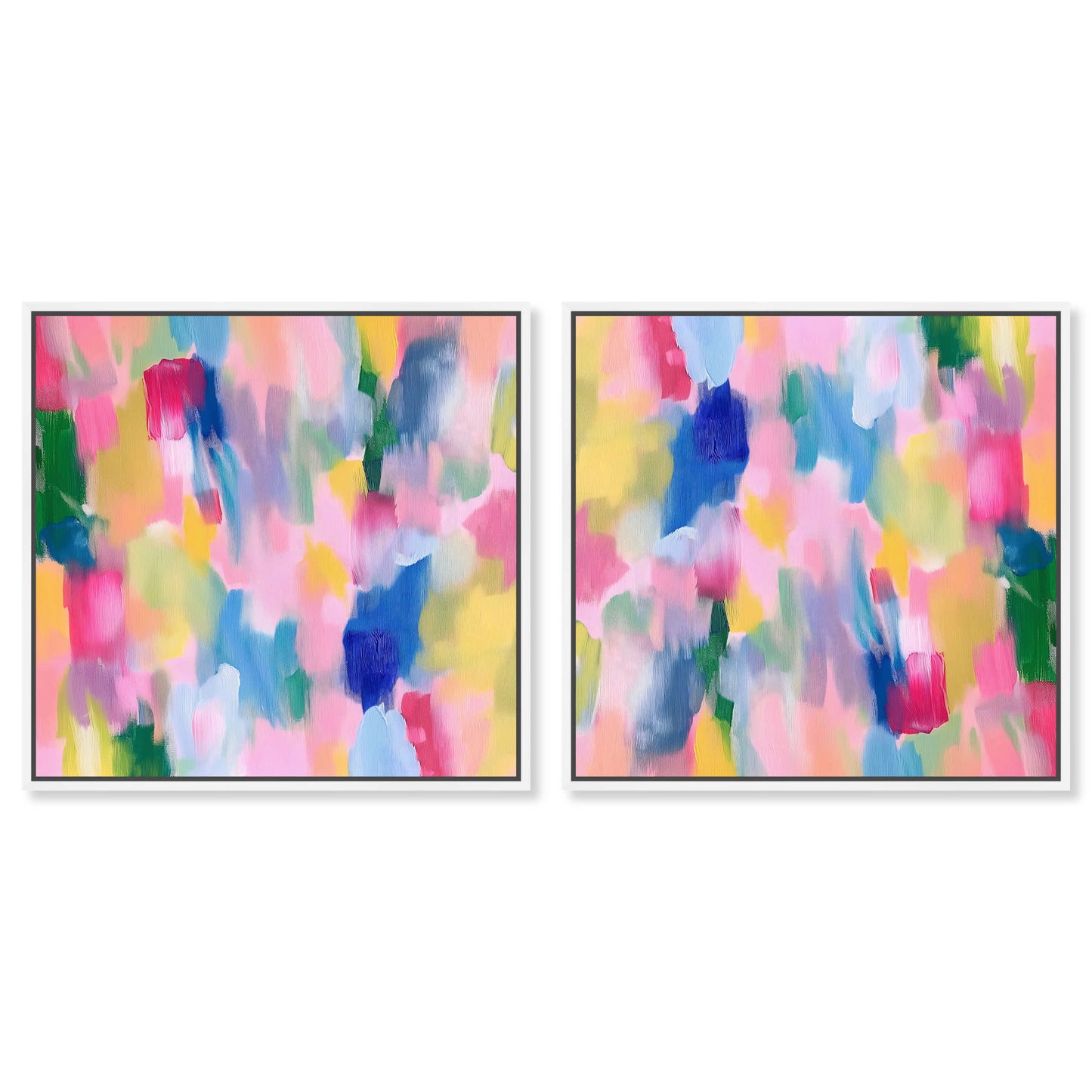Art Remedy Colorful Rhythm Set Modern/Contemporary Print by White Frame 16 x 16