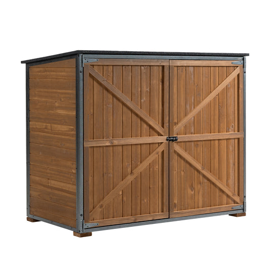 Iseryn 2.55-ft x 1.18-ft Lean-to Style Wood Outdoor Storage Shed 2 Doors