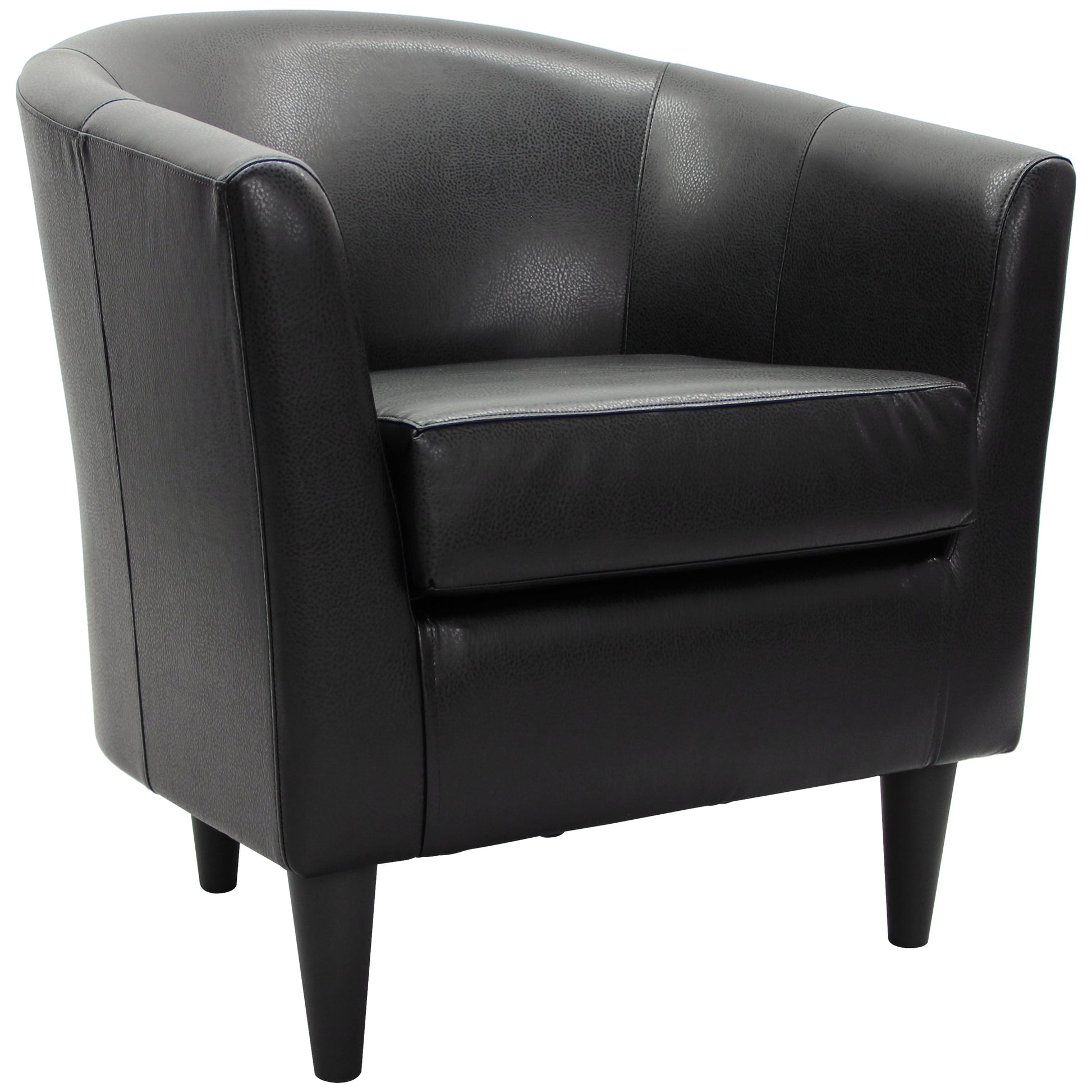 Fox Hill Trading Marlee Faux Leather Club Chair, Black