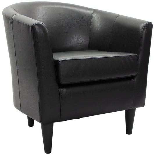 Fox Hill Trading Marlee Faux Leather Club Chair, Black