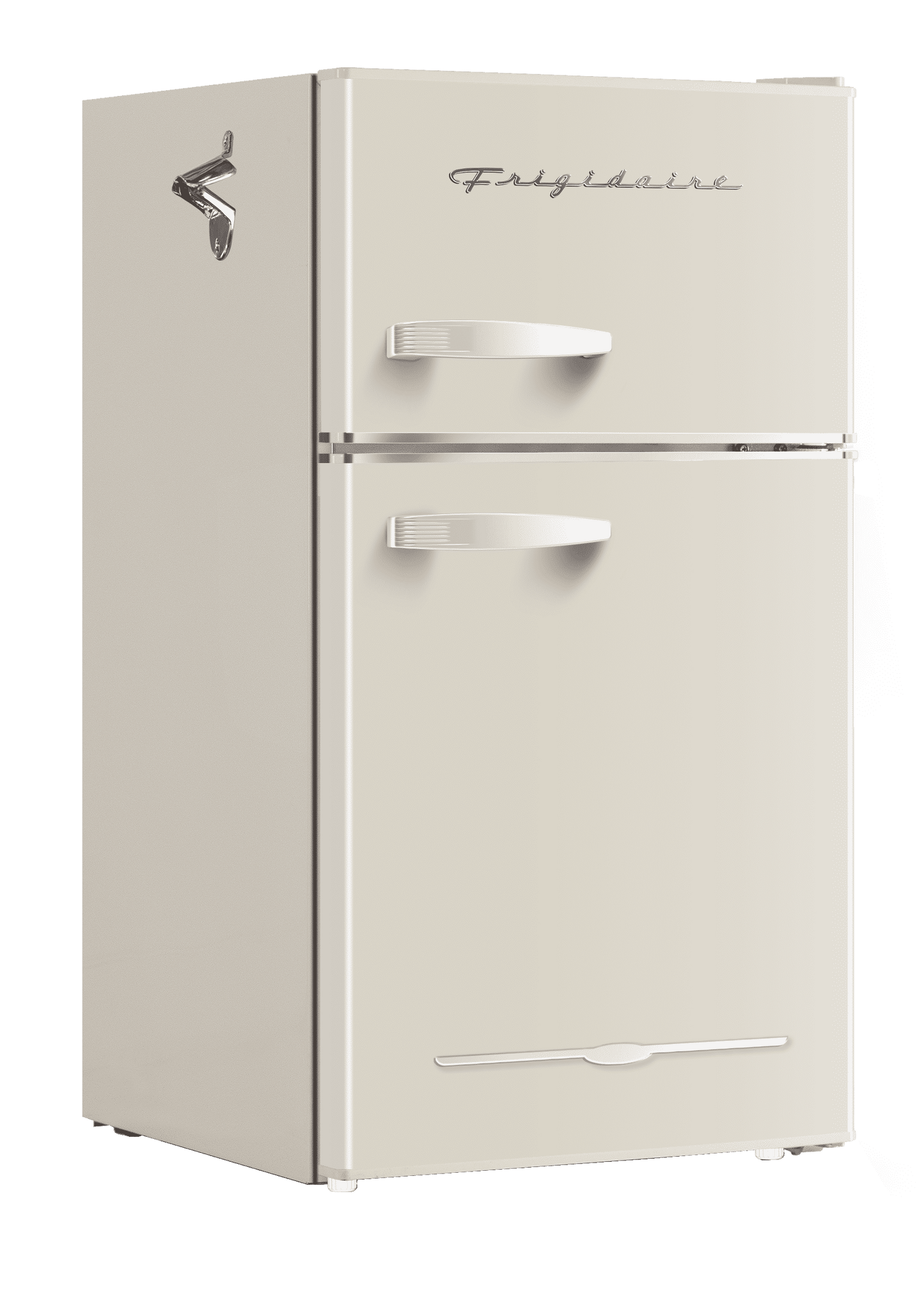 Frigidaire, 3.1 Cu. Ft. 2 Door Retro Compact Refrigerator , Built-In Side Bottle Opener, Cream