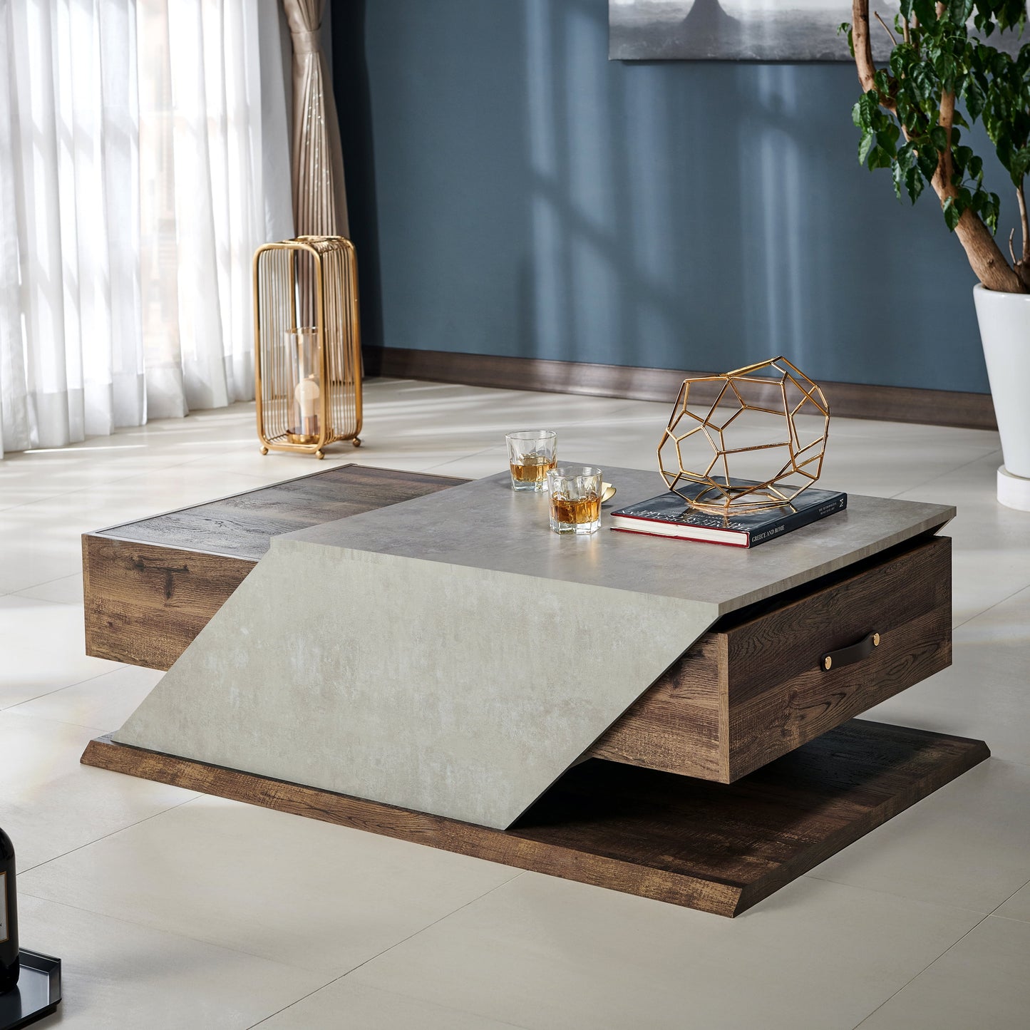 Furniture of America Drury Lift-Top Coffee Table, Reclaimed Oak