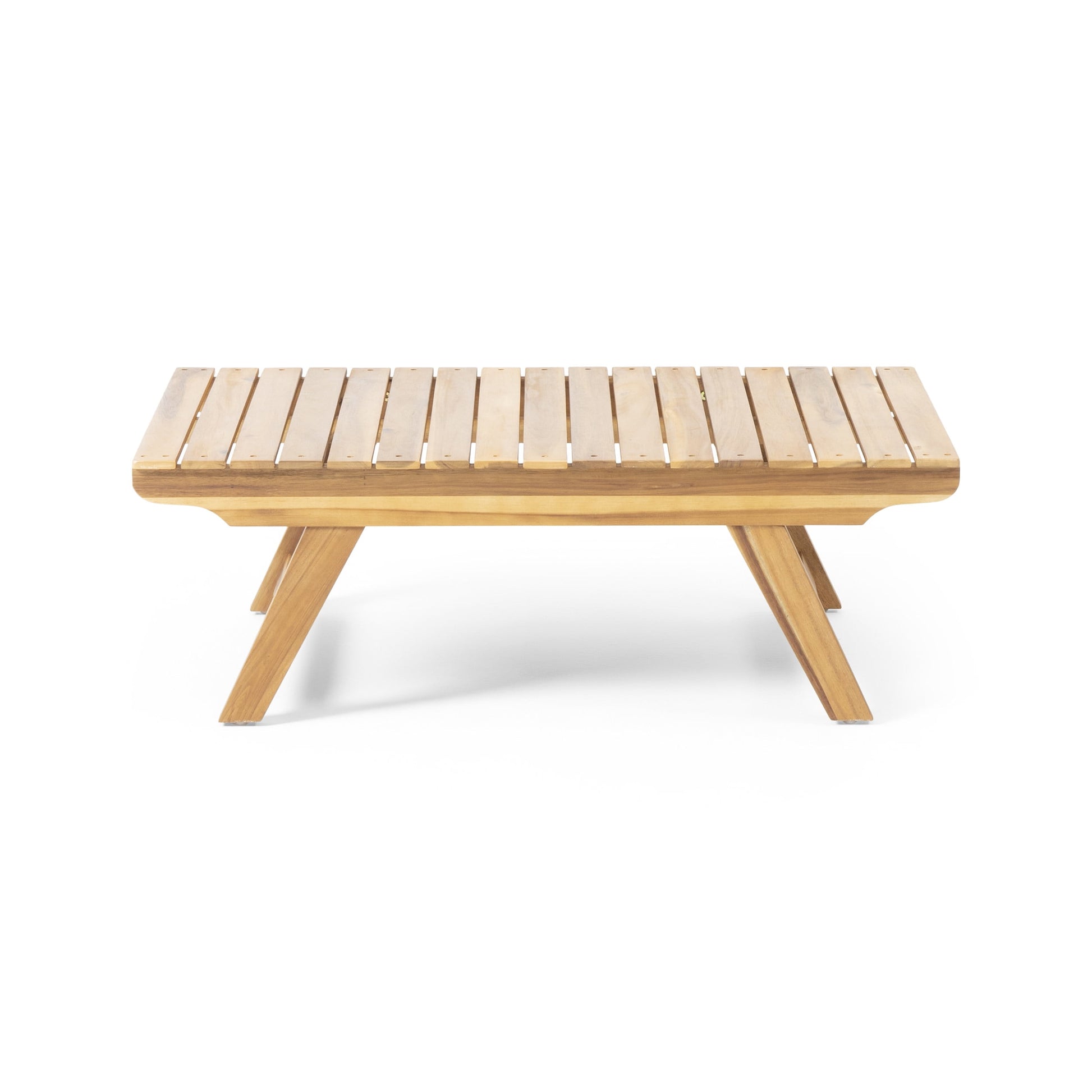 GDF Studio Kaiya Outdoor Wooden Rectangular Coffee Table, Teak Finish