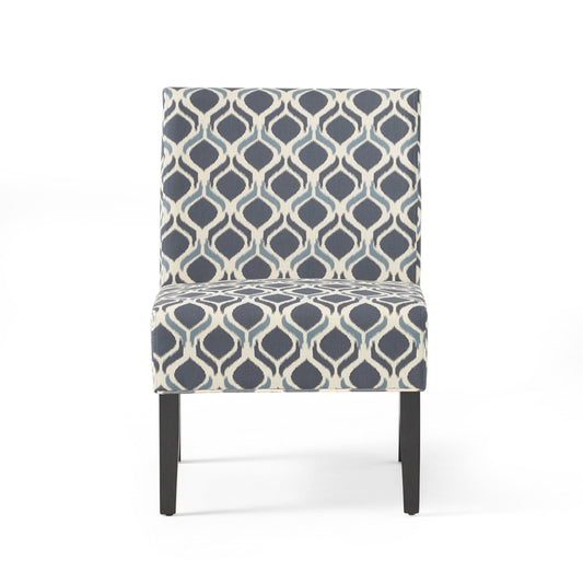 GDF Studio Shirley Indoor Contemporary Fabric Slipper Accent Chair, Navy